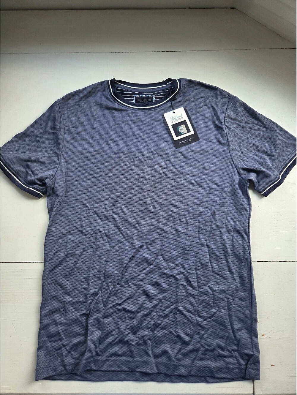 Denim & Flower Ricky Singh Navy Blue T-Shirt Size US L